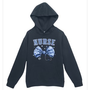 Blue Nurse Coquette Bow Stethoscope Nursing Medical Doctor Cool Gift Urban Pullover Hoodie