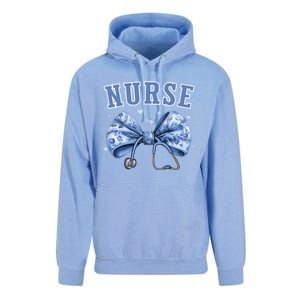 Blue Nurse Coquette Bow Stethoscope Nursing Medical Doctor Cool Gift Unisex Surf Hoodie