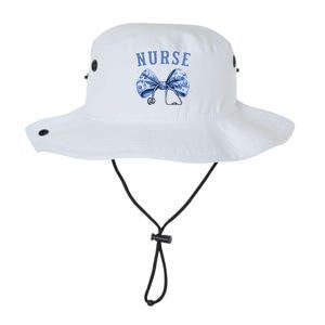 Blue Nurse Coquette Bow Stethoscope Nursing Medical Doctor Cool Gift Legacy Cool Fit Booney Bucket Hat