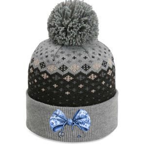 Blue Nurse Coquette Bow Stethoscope Nursing Medical Doctor Gift The Baniff Cuffed Pom Beanie