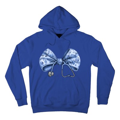 Blue Nurse Coquette Bow Stethoscope Nursing Medical Doctor Gift Hoodie