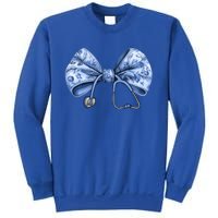 Blue Nurse Coquette Bow Stethoscope Nursing Medical Doctor Gift Sweatshirt