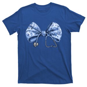 Blue Nurse Coquette Bow Stethoscope Nursing Medical Doctor Gift T-Shirt