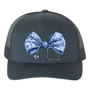 Blue Nurse Coquette Bow Stethoscope Nursing Medical Doctor Gift Yupoong Adult 5-Panel Trucker Hat