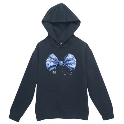 Blue Nurse Coquette Bow Stethoscope Nursing Medical Doctor Gift Urban Pullover Hoodie