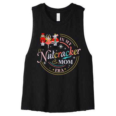 Ballet Nutcracker Christmas In My Nutcracker Mom Era Women's Racerback Cropped Tank