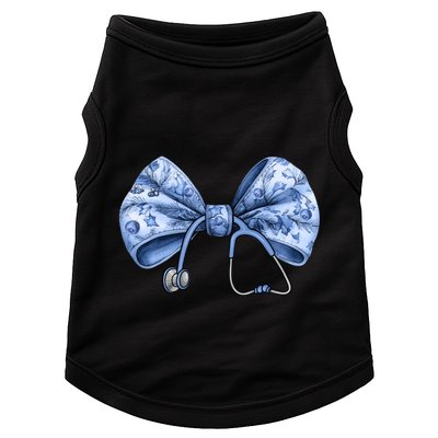 Blue Nurse Coquette Bow Stethoscope Nursing Medical Doctor Doggie Tank