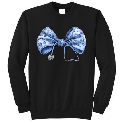 Blue Nurse Coquette Bow Stethoscope Nursing Medical Doctor Sweatshirt