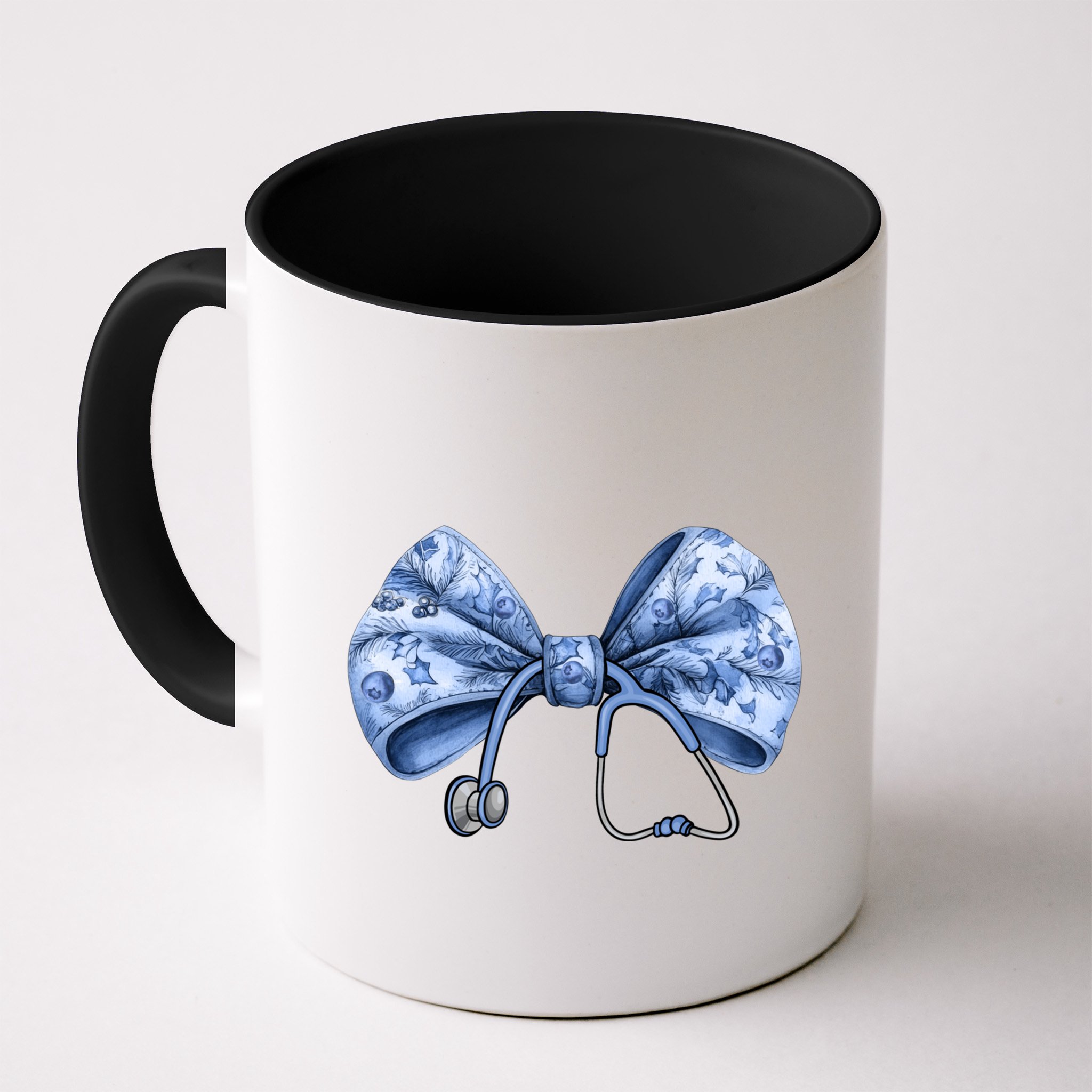 Blue Nurse Coquette Bow Stethoscope Nursing Medical Doctor Mug