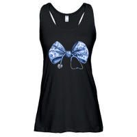 Blue Nurse Coquette Bow Stethoscope Nursing Medical Doctor Ladies Essential Flowy Tank