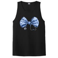 Blue Nurse Coquette Bow Stethoscope Nursing Medical Doctor PosiCharge Competitor Tank