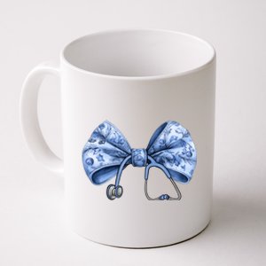 Blue Nurse Coquette Bow Stethoscope Nursing Medical Doctor Coffee Mug