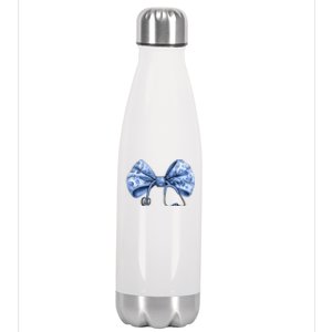 Blue Nurse Coquette Bow Stethoscope Nursing Medical Doctor Stainless Steel Insulated Water Bottle