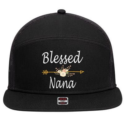 Blessed Nana Cute Mothers Day Gifts 7 Panel Mesh Trucker Snapback Hat