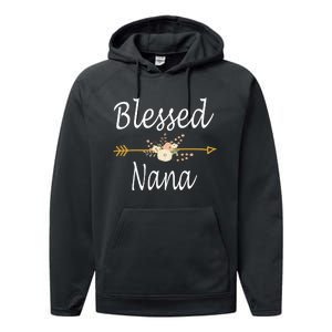 Blessed Nana Cute Mothers Day Gifts Performance Fleece Hoodie