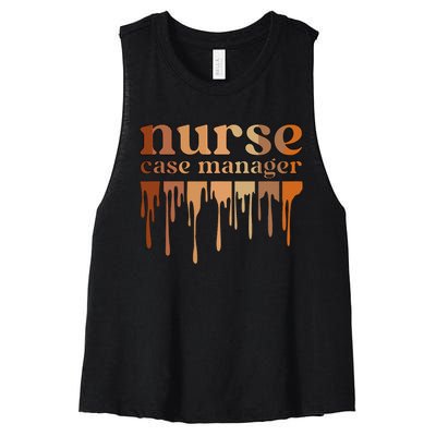 Black Nurse Case Manager African American Case Management Women's Racerback Cropped Tank