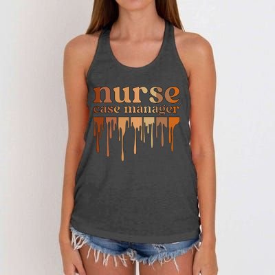 Black Nurse Case Manager African American Case Management Women's Knotted Racerback Tank