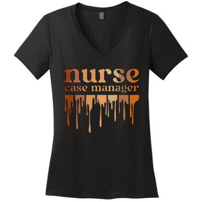 Black Nurse Case Manager African American Case Management Women's V-Neck T-Shirt