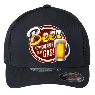 Beer Now Cheaper Than Gas! Flexfit Unipanel Trucker Cap