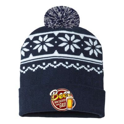 Beer Now Cheaper Than Gas! USA-Made Snowflake Beanie