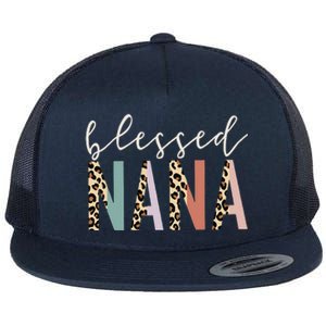 Blessed Nana Cute Leopard Print Flat Bill Trucker Hat