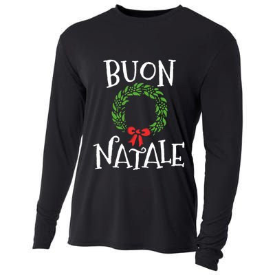 Buon Natale Christmas Italy Italian Merry Xmas Cooling Performance Long Sleeve Crew