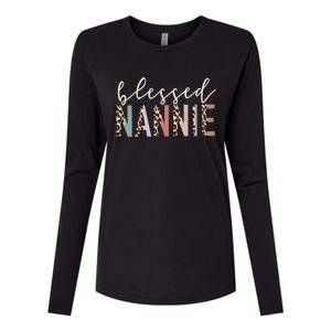 Blessed Nannie Cute Leopard Print Gift Womens Cotton Relaxed Long Sleeve T-Shirt