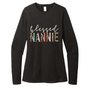 Blessed Nannie Cute Leopard Print Gift Womens CVC Long Sleeve Shirt