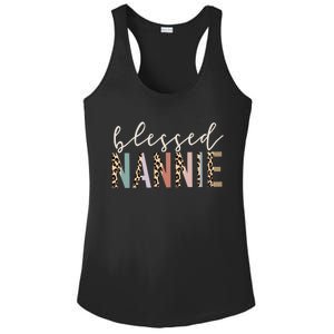 Blessed Nannie Cute Leopard Print Gift Ladies PosiCharge Competitor Racerback Tank