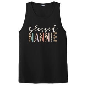 Blessed Nannie Cute Leopard Print Gift PosiCharge Competitor Tank