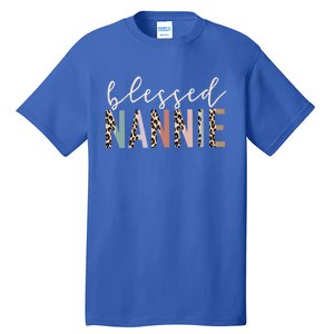 Blessed Nannie Cute Leopard Print Gift Tall T-Shirt