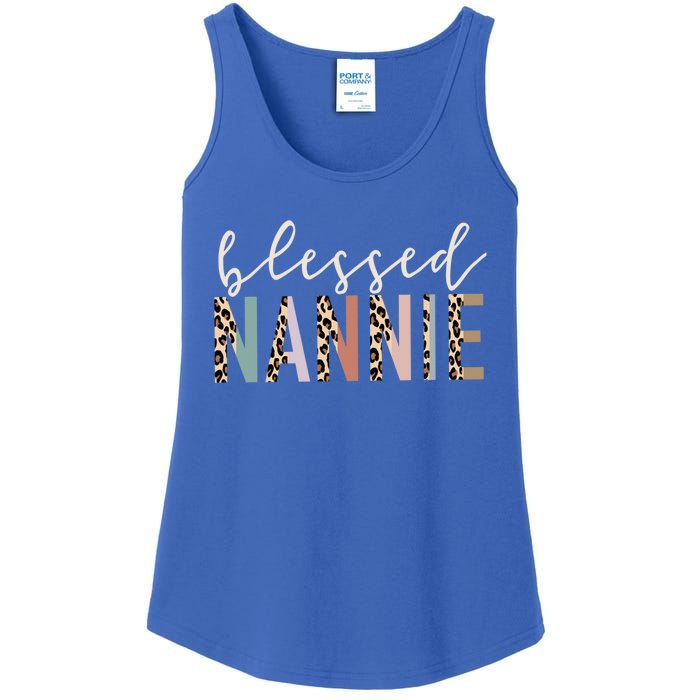 Blessed Nannie Cute Leopard Print Gift Ladies Essential Tank