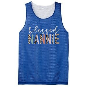 Blessed Nannie Cute Leopard Print Gift Mesh Reversible Basketball Jersey Tank