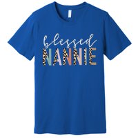 Blessed Nannie Cute Leopard Print Gift Premium T-Shirt