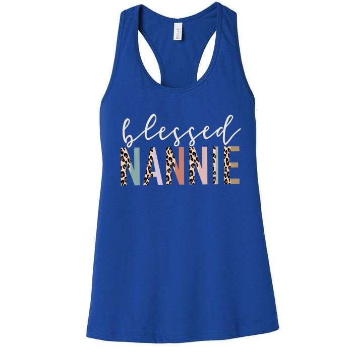 Blessed Nannie Cute Leopard Print Gift Women's Racerback Tank