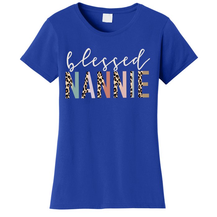 Blessed Nannie Cute Leopard Print Gift Women's T-Shirt