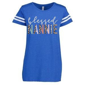 Blessed Nannie Cute Leopard Print Gift Enza Ladies Jersey Football T-Shirt