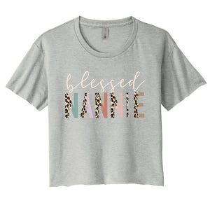 Blessed Nannie Cute Leopard Print Gift Women's Crop Top Tee