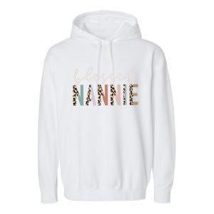 Blessed Nannie Cute Leopard Print Gift Garment-Dyed Fleece Hoodie