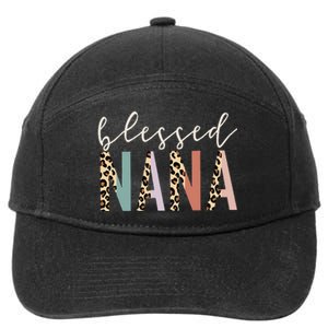 Blessed Nana Cute Leopard Print 7-Panel Snapback Hat