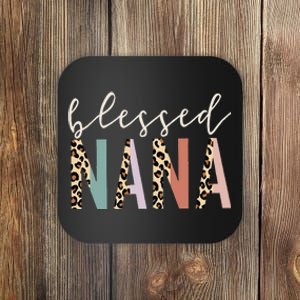 Blessed Nana Cute Leopard Print Coaster