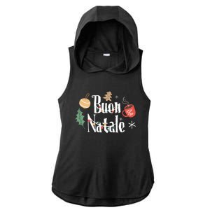 Buon Natale Christmas Italy Italians Long Sleeve Ladies PosiCharge Tri-Blend Wicking Draft Hoodie Tank