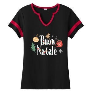 Buon Natale Christmas Italy Italians Long Sleeve Ladies Halftime Notch Neck Tee