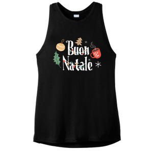 Buon Natale Christmas Italy Italians Long Sleeve Ladies PosiCharge Tri-Blend Wicking Tank