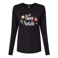 Buon Natale Christmas Italy Italians Long Sleeve Womens Cotton Relaxed Long Sleeve T-Shirt