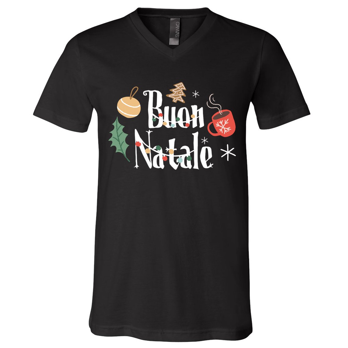 Buon Natale Christmas Italy Italians Long Sleeve V-Neck T-Shirt