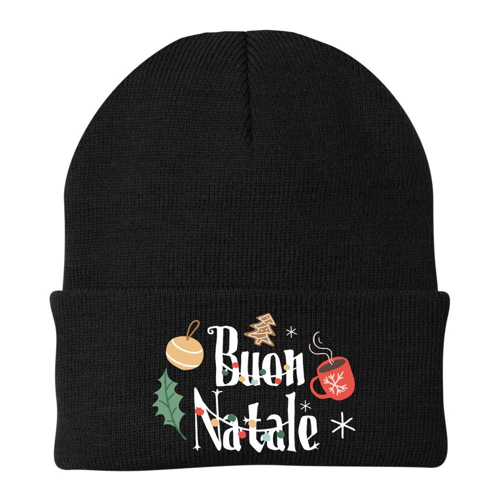 Buon Natale Christmas Italy Italians Long Sleeve Beanie