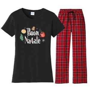 Buon Natale Christmas Italy Italians Long Sleeve Women's Flannel Pajama Set