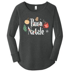 Buon Natale Christmas Italy Italians Long Sleeve Women's Perfect Tri Tunic Long Sleeve Shirt