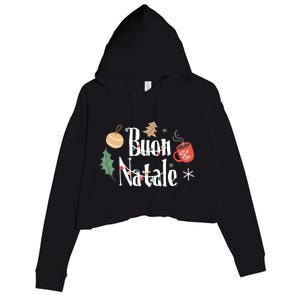 Buon Natale Christmas Italy Italians Long Sleeve Crop Fleece Hoodie